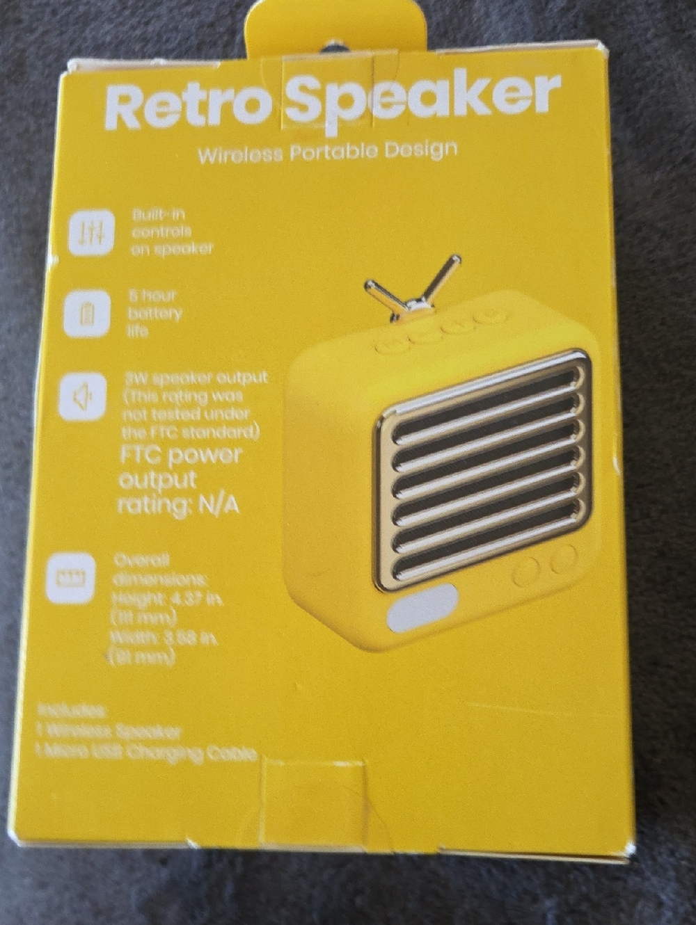 Retro Speaker Wireless Portable Design - Yellow